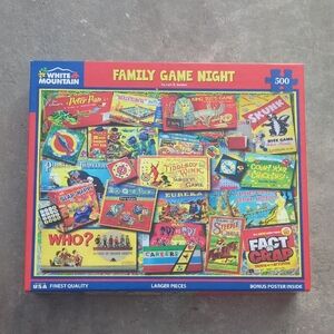 White Mountain Family Game Night 500 Piece Puzzle